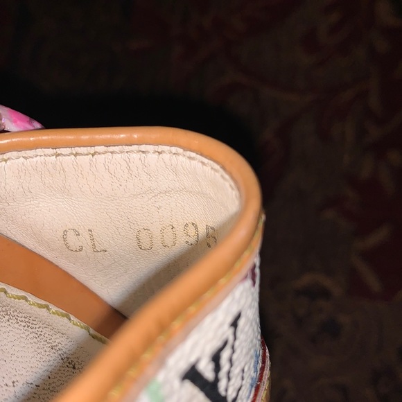 Authentic Louis Vuitton white multicolor mules - Picture 8 of 16
